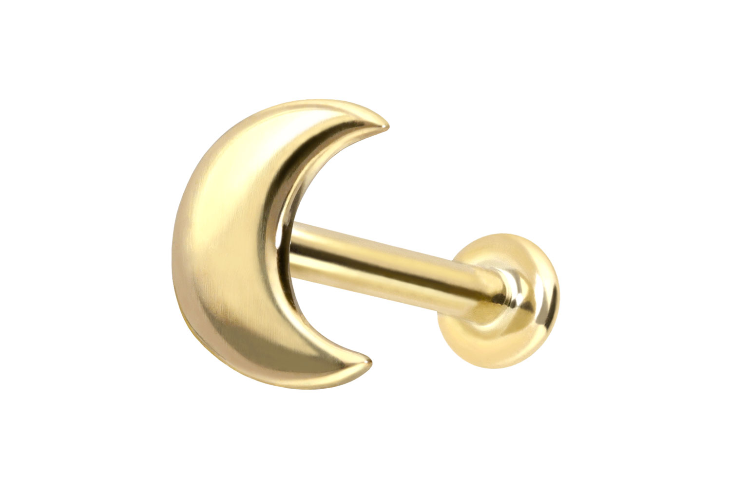14 Karat Gold Labret Piercing mit Innengewinde MOND